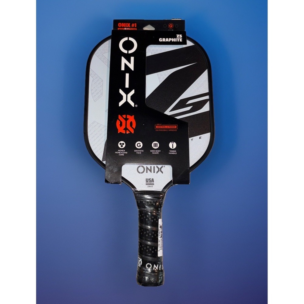 Onix 15.5" Z5 Wide Body Pickleball Paddle - Gray: Graphite Honeycomb - Grip 4"